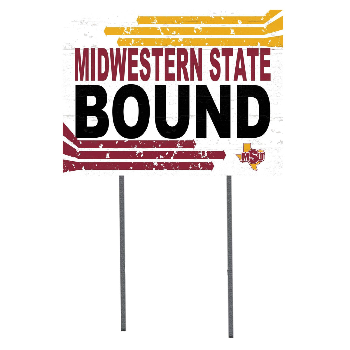Jardine - Midwestern State Mustangs 18" x 24" Team Yard Sign - White