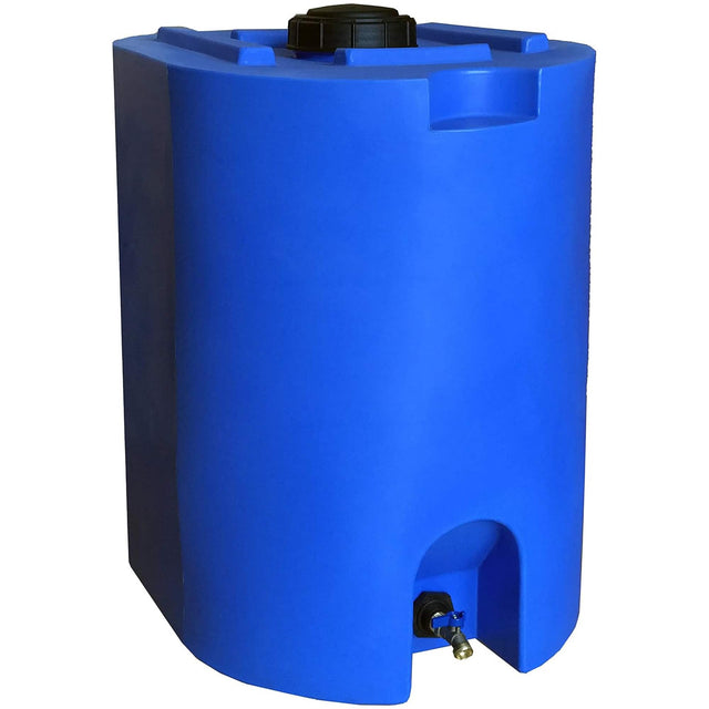 Front. WaterPrepared - WaterPrepared 55 Gal Stackable Design Utility Water Tank with Large Cap, Blue - Blue.
