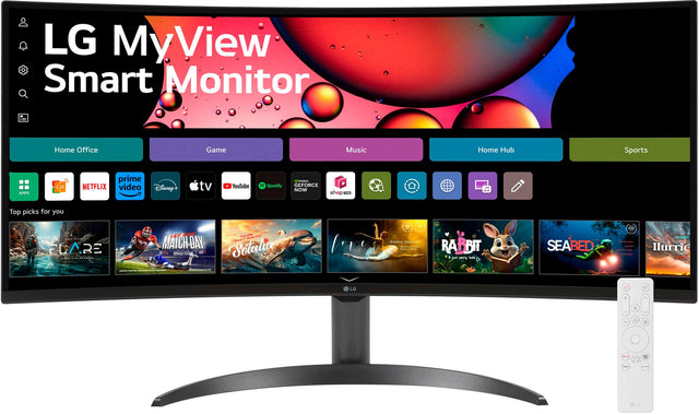LG My View Smart Monitor Home Office Game Music Home Hub Sports APPS CH prime NETFLIX video Disney+ tv YouTube I Spotify . Ca GEFORCE NOW shop i Top picks for you ELARE JS RE JUA G.AIL GANE MAICH DAY THINAAD STATIVAL Ty *  MAT Sotatia Galina u - - - I RARBIT + A gum pairy Sale SEABED WInD Iurric ( LG 2 2 IS i O