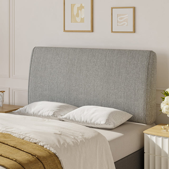 Front. Pinmoco - 6.3“ Thickness Upholstered Headboard Ergonomic Design Headboard - Gray.