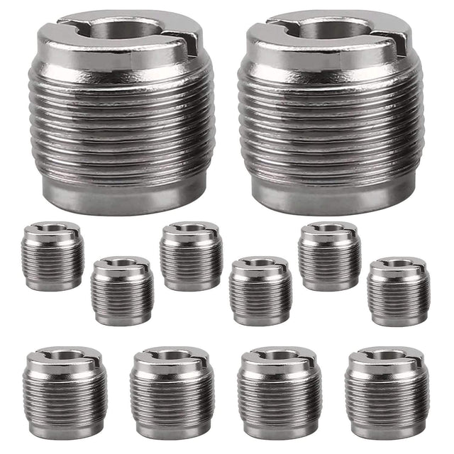 Front. 5 CORE - 5 Core Mic Stand Adapter 12 Pieces 3/8 Female to 5/8 Male Screw Thread Conversion Connector - Silver.
