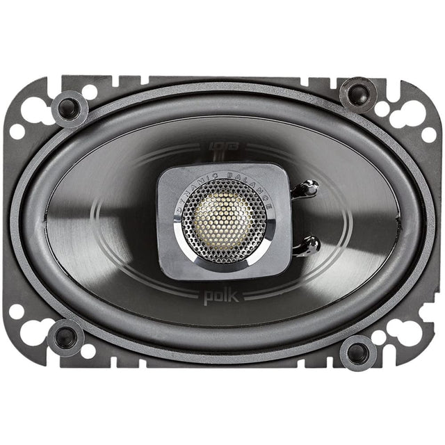 Front. Polk Audio - 4" x 6" 2-Way Marine Speakers with Polypropylene Cones (Pair) - Black.