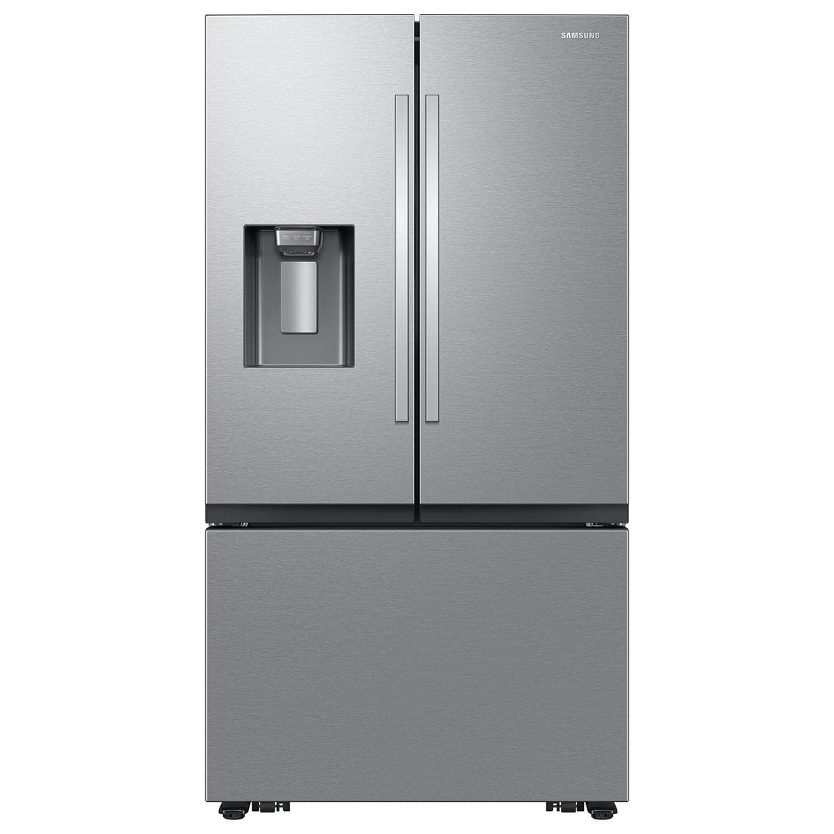 Samsung - 36 in. Wide Bespoke AI 31 cu. ft. Mega Capacity 3-Door French Door Refrigerator with External Water & Ice Dispenser - Stainless Steel
