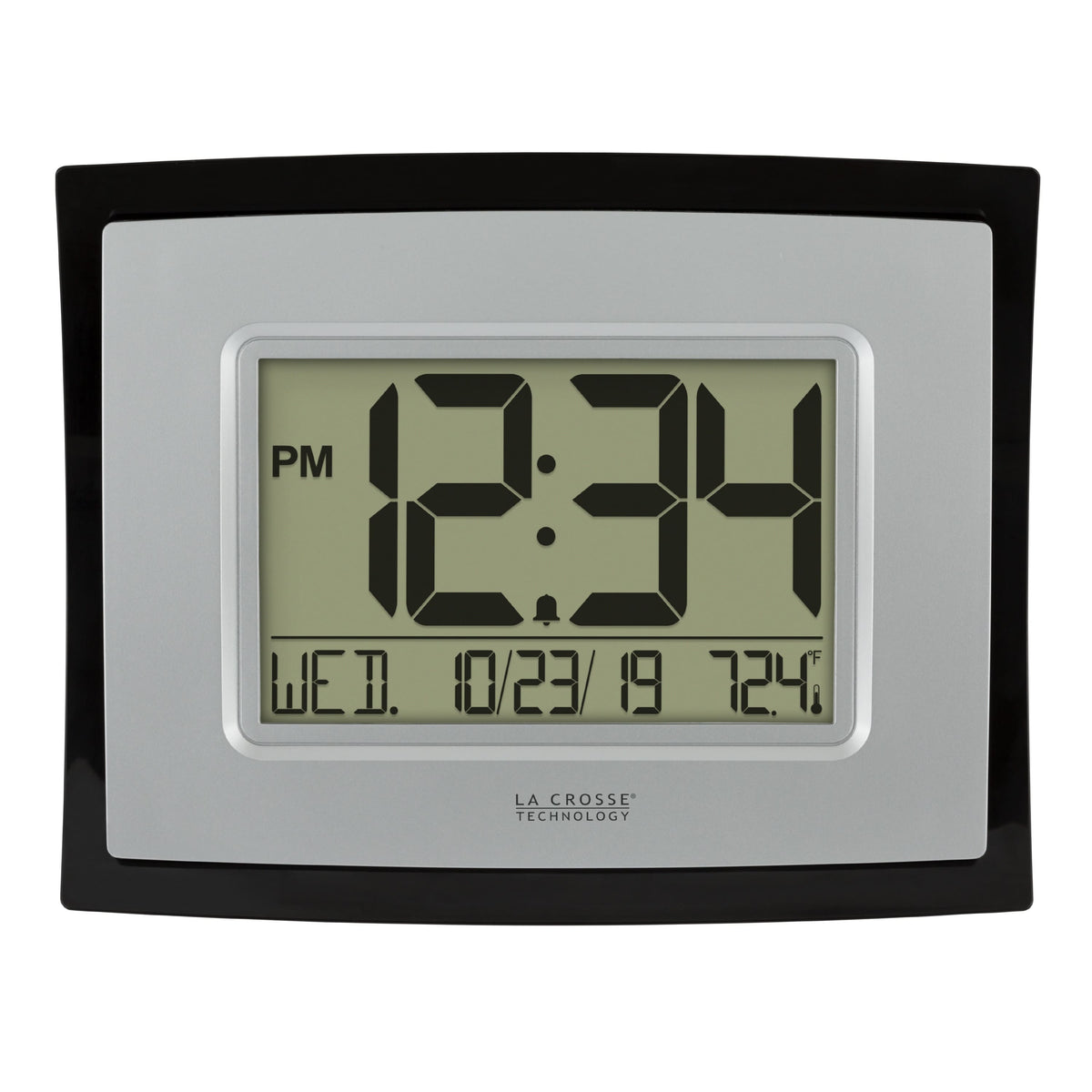 La Crosse Technology - Digital Clock with Indoor Temperature and Calendar - Silver