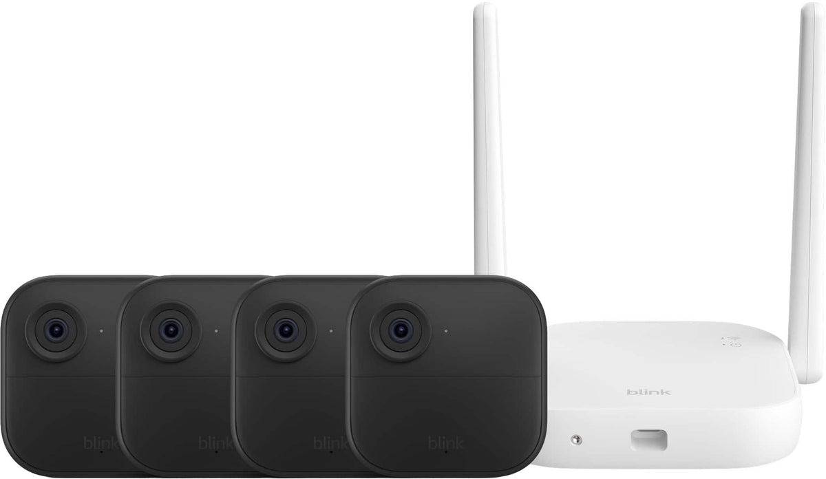 Blink - Outdoor XR+ — Extended Range Battery-Powered Outdoor 4 Camera with 10x security coverage — 4 camera system - Black