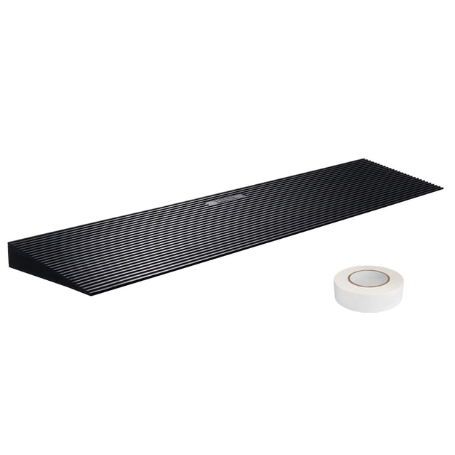 Front. VEVOR - 1.2" Rise Cuttable Threshold Ramp for Sweeping Robot,35.4"Wide Natural Rubber Wheelchair Ramp,Non-Slip Solid Rubber Ramp - Black.