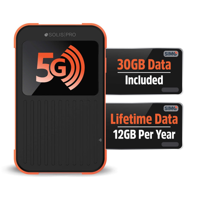 SOLIS PRO 5G  
SIMO 30GB Data Included  
SIMO Lifetime Data 12GB Per Year