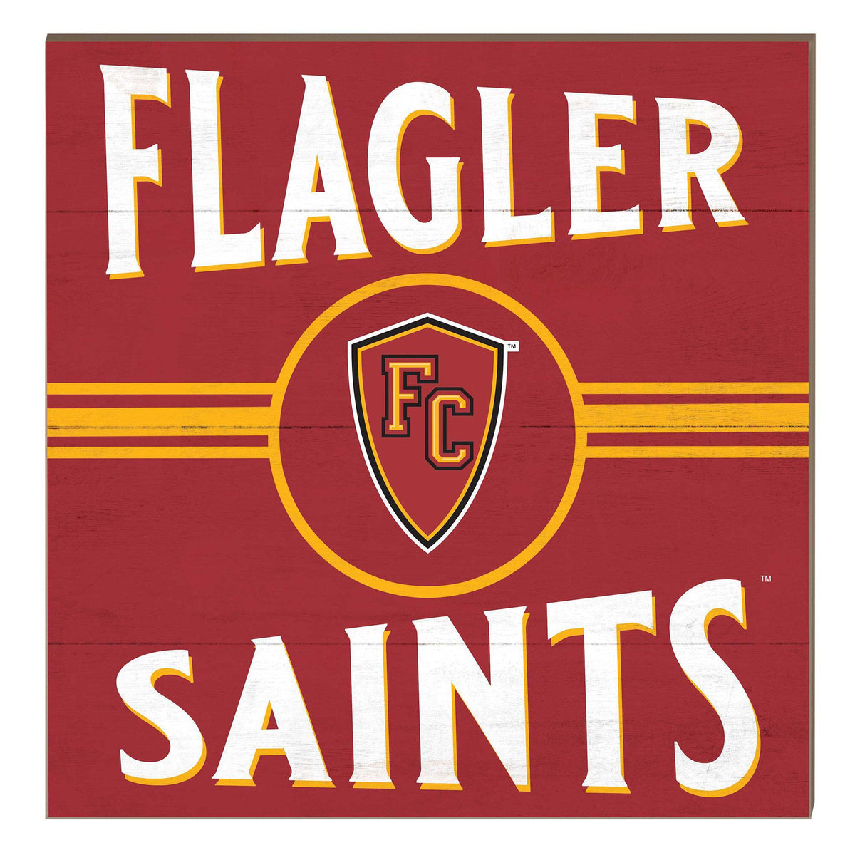 Jardine - Flagler Saints 10" x 10" Retro Team Sign - Red