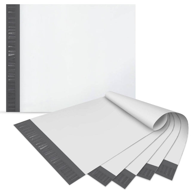 Front. Fosmon - 14.5" x 19", Self-Seal Tear-Proof Polyethylene Mailers - 25 Pack - Silver.