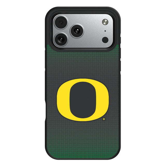 Front. Keyscaper - Oregon Ducks Bump Case with 8.2ft Drop Protection - 17 Pro Max - Black.
