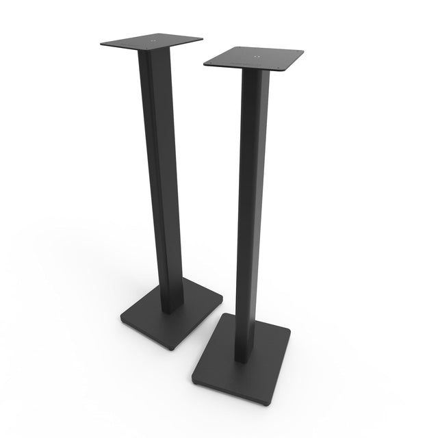 Front. Kanto - 34" Universal Bookshelf Speaker Floor Stands, Pair - Black.