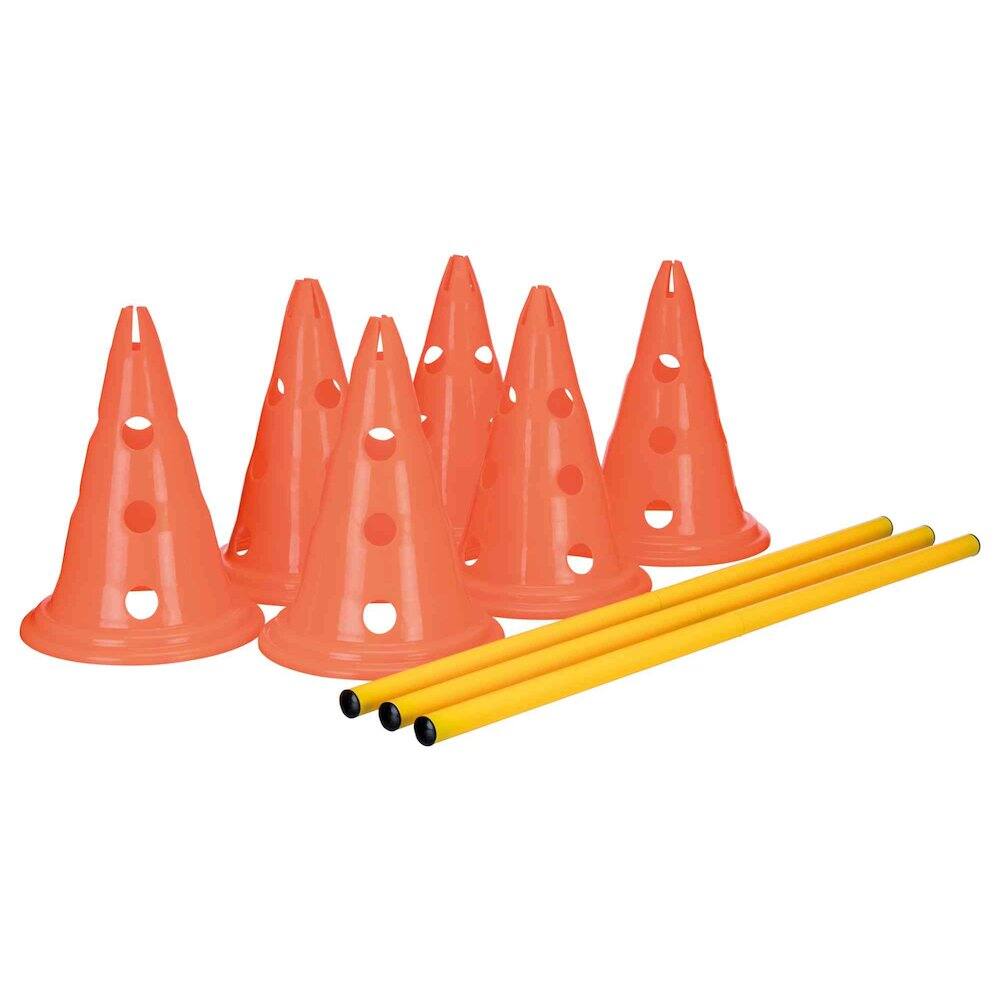 TRIXIE - Dog Agility Hurdle Cone Set, Obstacle Training - Orange/Yellow