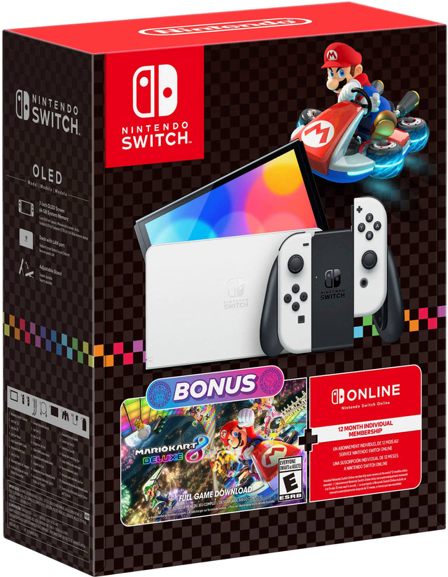 Nintendo Switch. Nintendo Switch. Mode OLED el Madile Modela T-id OLED MA 58 Soven Trstem NMemory 4  Foe 18 A ia Vnk Ml Tml Dadk e - N LAS -otea Fd par Y - t Mijnabin Steed Yar - Toptr -nd INZENDO SWITCH 3 SISTENP SWITCH x  A aca & -EE - aorS so NE M 5 1T  BONUS MARIOKART DELUXE EVERYONE EAT&ANCES DOWNLOAD E FULL GAME O000O0049030 ESRB DESCAPGA D Intrlk X 20 COMPLE - - S FFURGEMENT Inios. Fei nldtege -  ONLINE Switch Online Nintendo MONTH INDIVIDUAL 12 MEMBERSHIP 1 MOIS AU INDIVIDUEL DE LN ABONNEMENT SWIC D