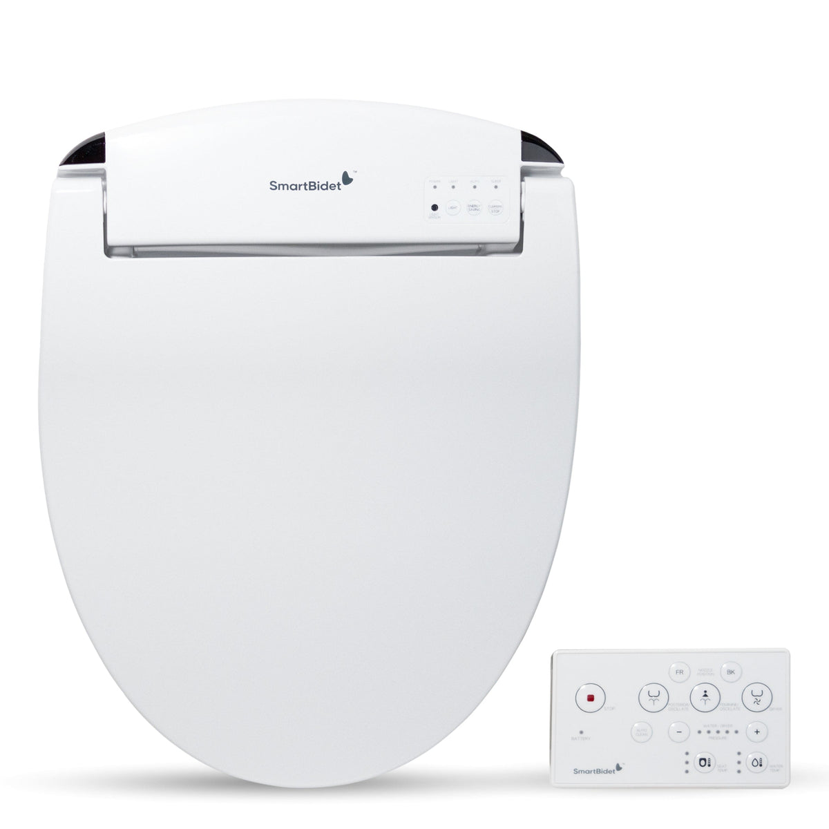 SmartBidet - SB-2400 Electric Smart Bidet™ Seat with Heated Seat, Warm Air Dryer, Remote, and LED Night Light – Round - White