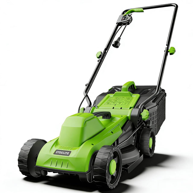 Front. Steelite - 13 Inch 11-Amp Corded Electric Lawn Mower 5-Position Cutting Height Adjustment with 8-Gallon Collection Bag.