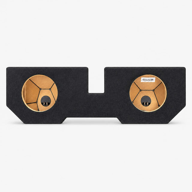 Front. SoundBox - SoundBox LCE-D003/12U, Ram Quad / Crew Cab Dual 12 Subwoofer Enclosure, 2002-2018.