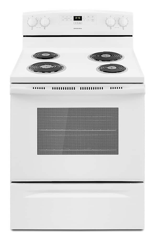 Amana - 30 in. Wide 4 element 4.8 cu. ft. Freestanding Electric Range - White
