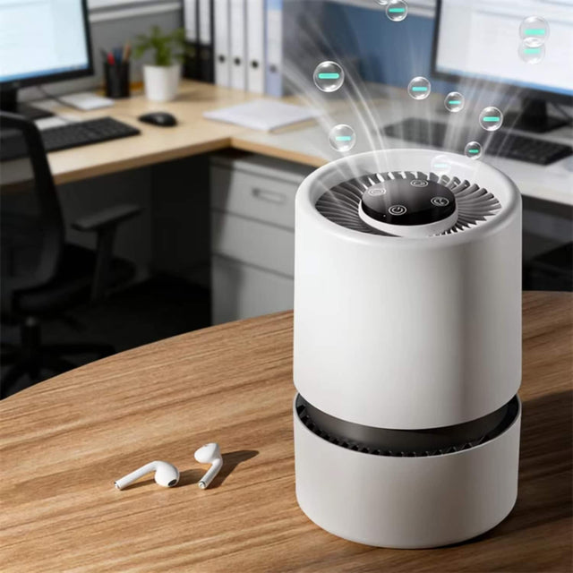 Front. Cubilan - Portable USB Air Purifier HEPA Negative Ion Aromatherapy Odor Remover - White.