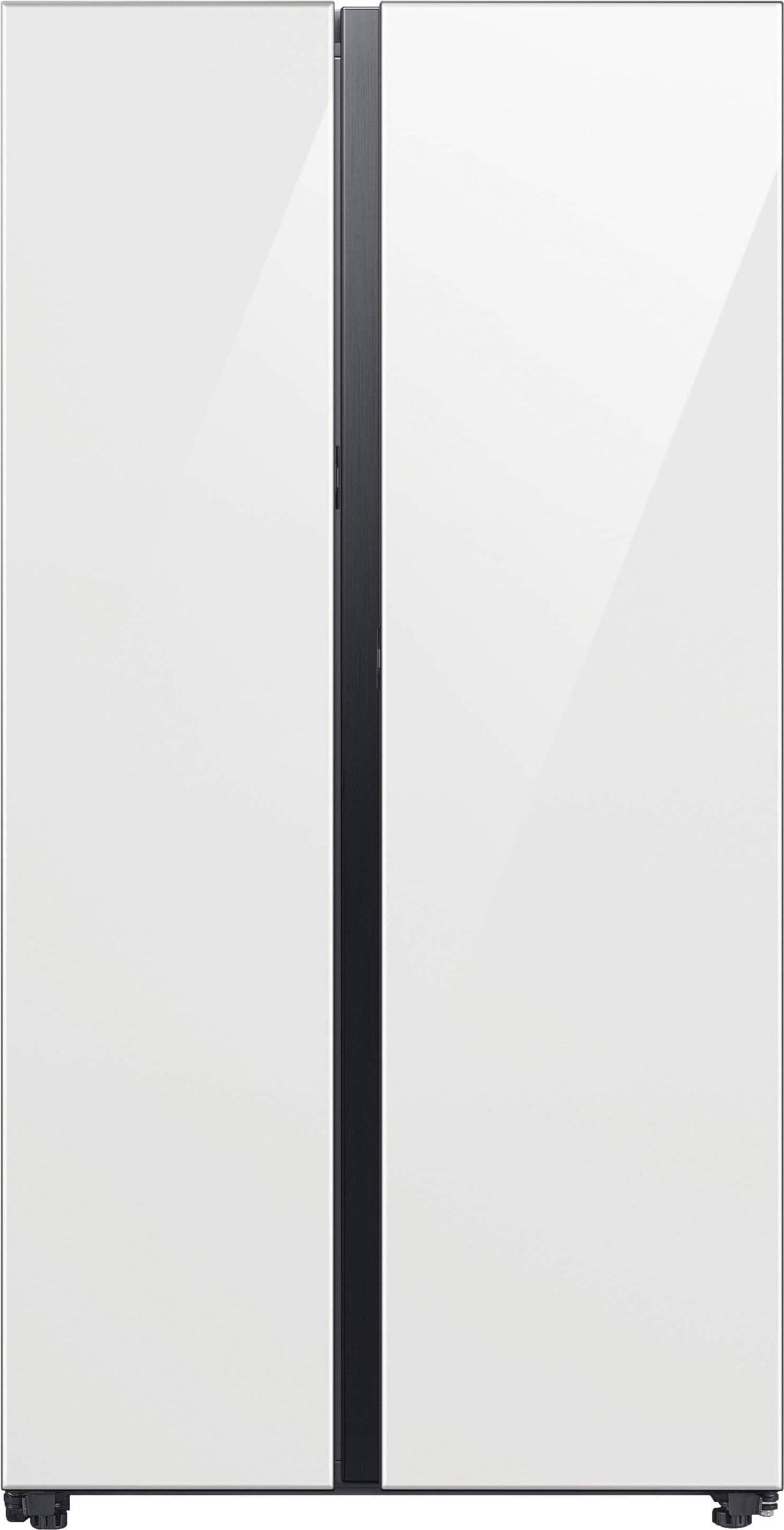 Samsung - 36 in. Wide BESPOKE Side-by-Side Smart Refrigerator with Beverage Center - White Glass