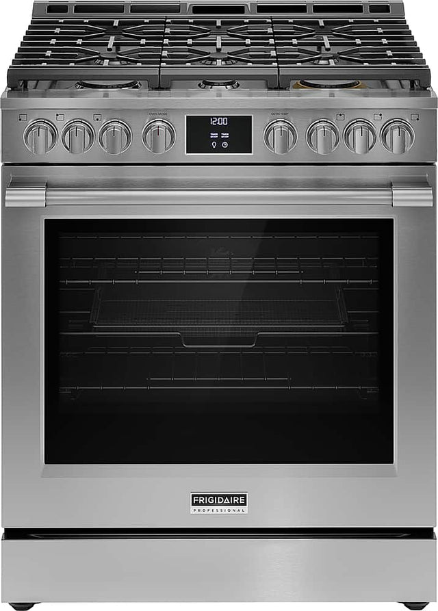 Front. Frigidaire - Professional 6.0 Cu. Ft. Freestanding Total Convection Range with Air Fry - Stainless Steel.