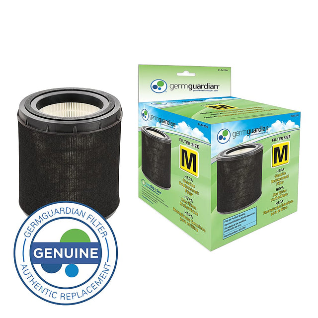 Front. GermGuardian - Genuine HEPA Pure Replacement Filter M for GermGuardian Air Purifier Models AC4700BDLX and AC4700DLX - Black/White.