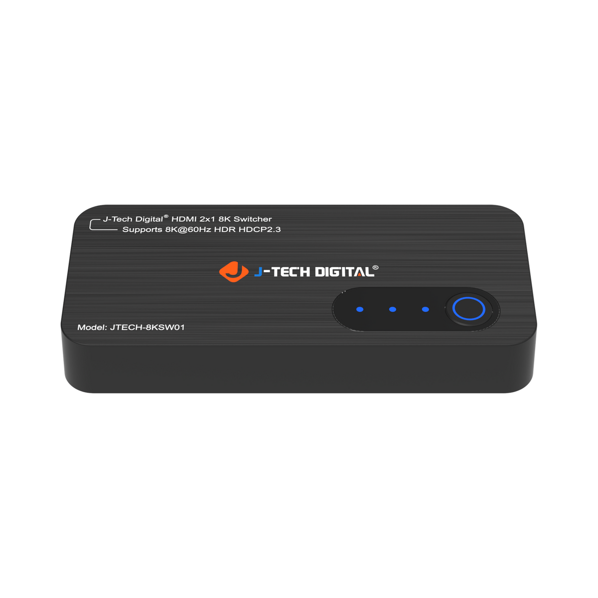 J-Tech Digital - 8K 60Hz 2x1 HDMI Switch - HDR and 4K 120Hz Support - Black
