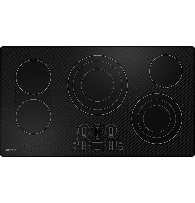 Front. GE Profile - 36" Electric Built In Cooktop - Black.