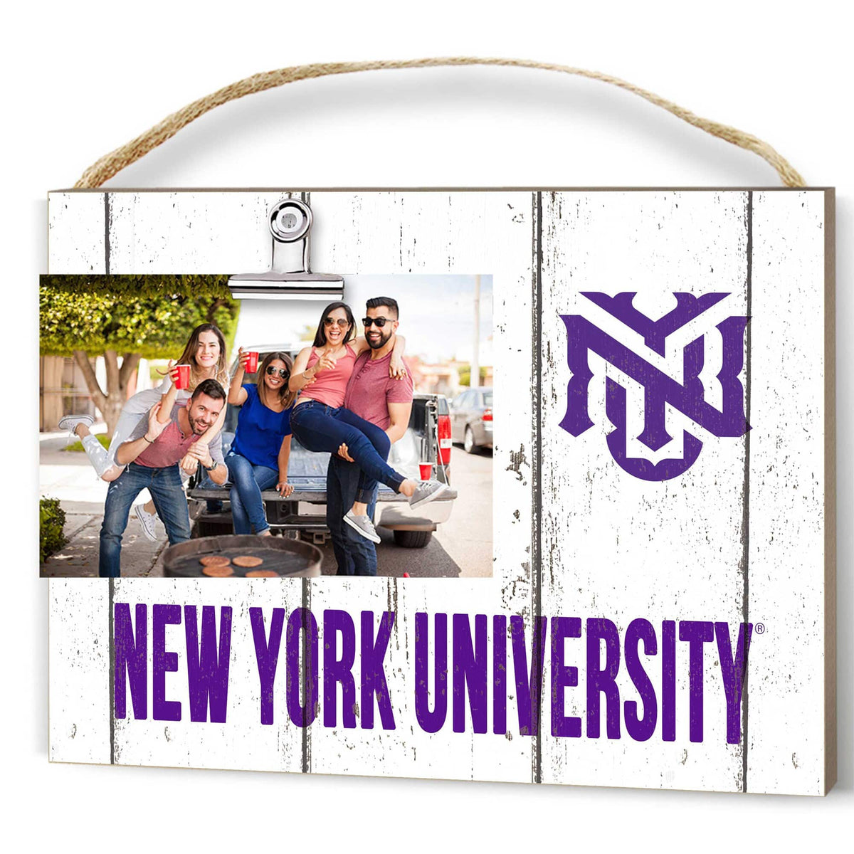 Jardine - NYU Violets 8" x 10" Weathered Clip It Frame - White