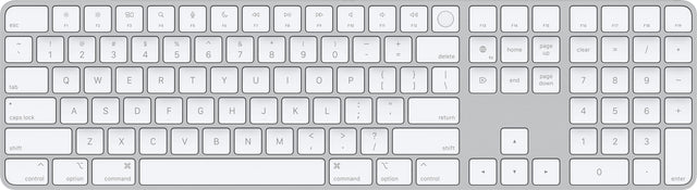Front. Apple - Magic Keyboard with Touch ID and Numeric Keypad for Mac models with Apple silicon - Silver/White.