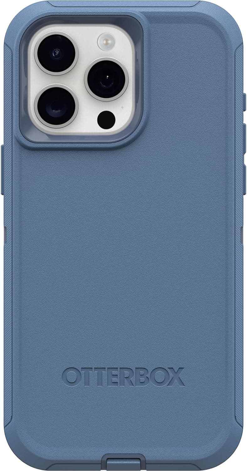 OtterBox - Defender Series Hard Shell For Apple iPhone 15 Pro Max - Baby Blue Jeans (Blue)