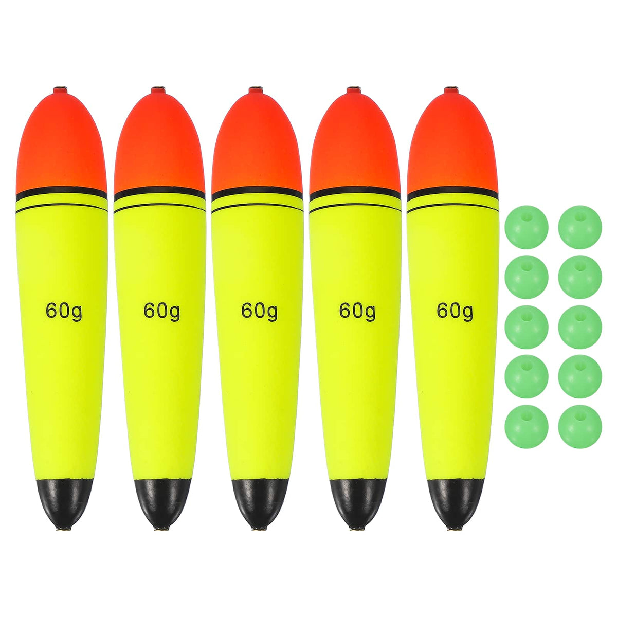 Unique Bargains - Fishing Slip Bobbers, EVA Foam Slip Floats with Beads, 2.1 oz Floatage & 5pcs - Fits Perch/Carp/Bass, Salt/Freshwater - Red
