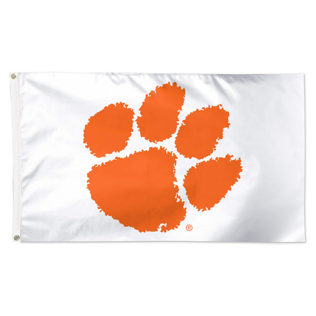 Front. WinCraft - Clemson Tigers 3' x 5' Single-Sided Vibrant Deluxe Flag - White.