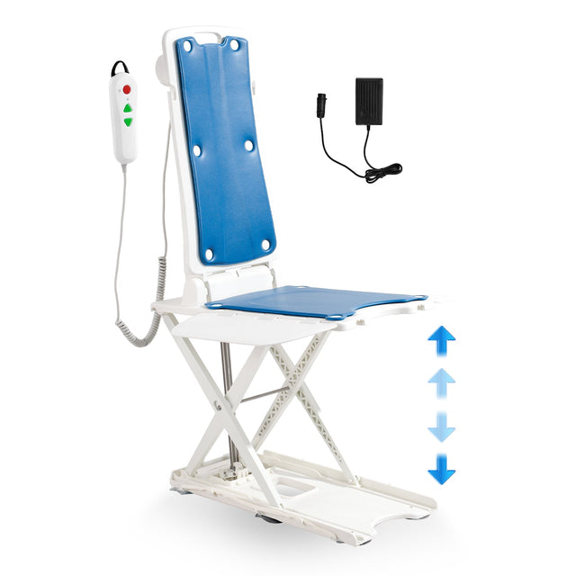 Front. VEVOR - Electric Chair Lift, Devices to Lift Elderly off Floor for Elderly, 3.03-19.96 inch Height Adjustable - Blue.
