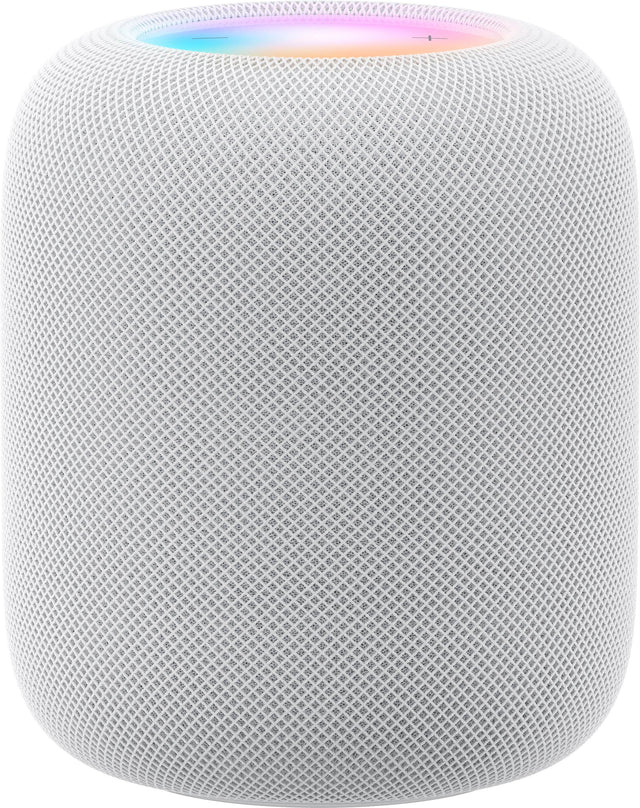 Front. Apple - HomePod (2nd Generation) Smart Speaker with Siri - White.