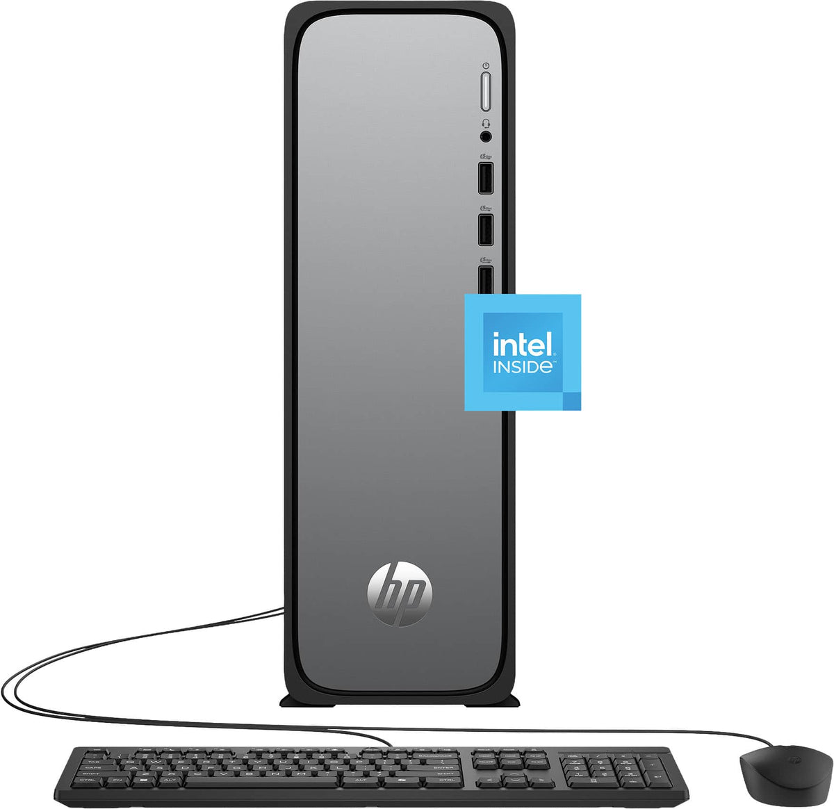 HP - OmniDesk Slim Desktop - Intel Processor 300 - 8GB DDR5 Memory - 256GB SSD - Meteor Silver