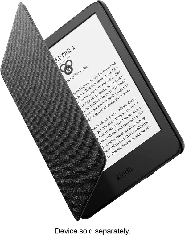 Amazon - Kindle Case, Thin and Lightweight, Foldable Protective Cover (does not fit Kindle Paperwhite or Colorsoft)- Fabric - Black
