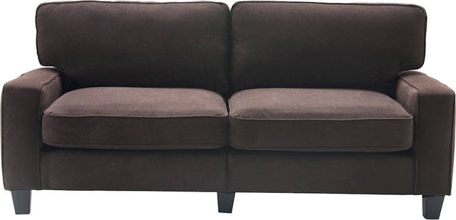 Front. Serta - Palisades Modern 3-Seat Fabric Sofa - Dark Brown.
