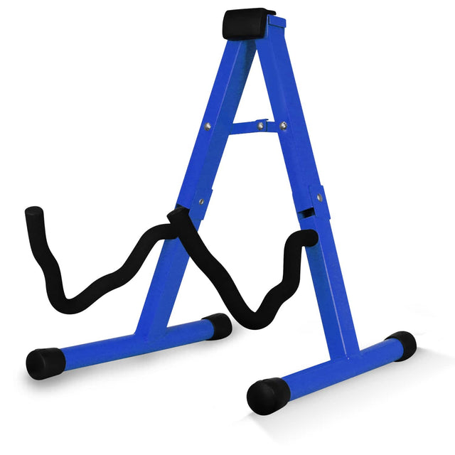 Front. 5 CORE - 5Core Guitar Stand A Frame w Foam Arm for Acoustic Electric - Blue.