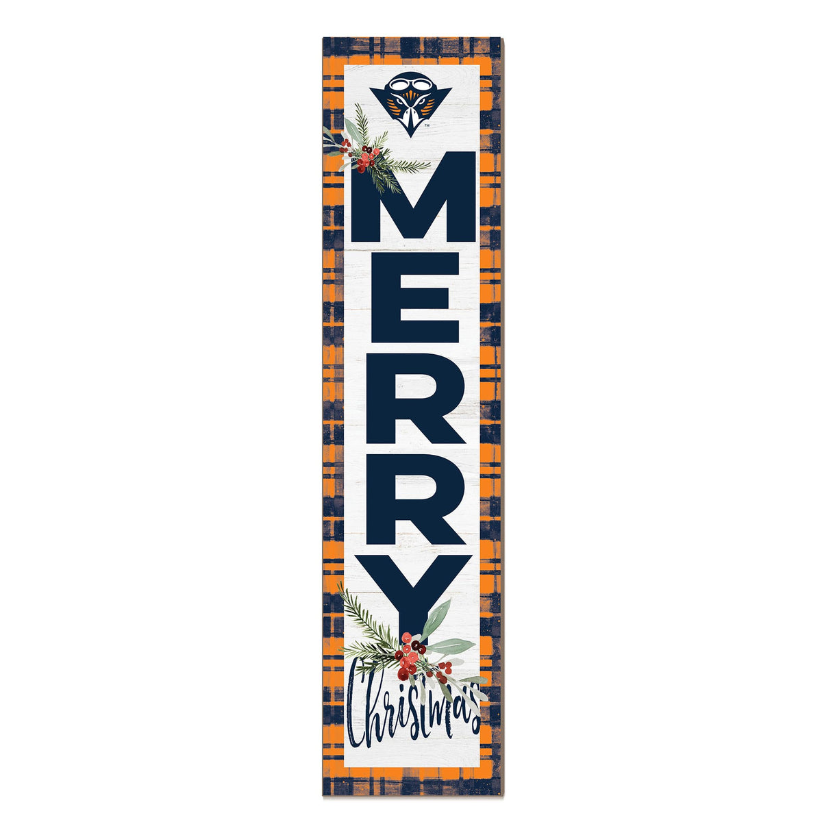 Jardine - Tennessee-Martin Skyhawks 12'' x 48'' Outdoor Merry Christmas Leaner - White