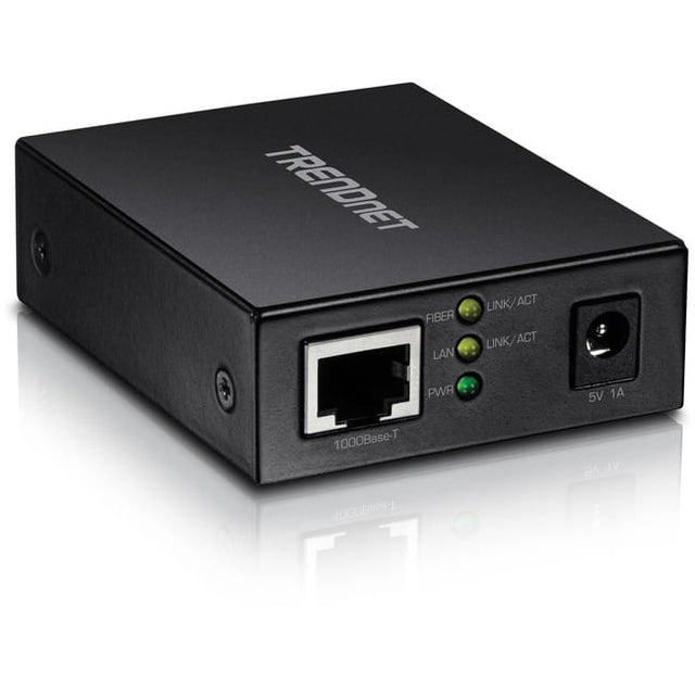 TRENDNET

FIBER LINK/ACT
LAN LINK/ACT
PWR

1000Base-T

5V 1A