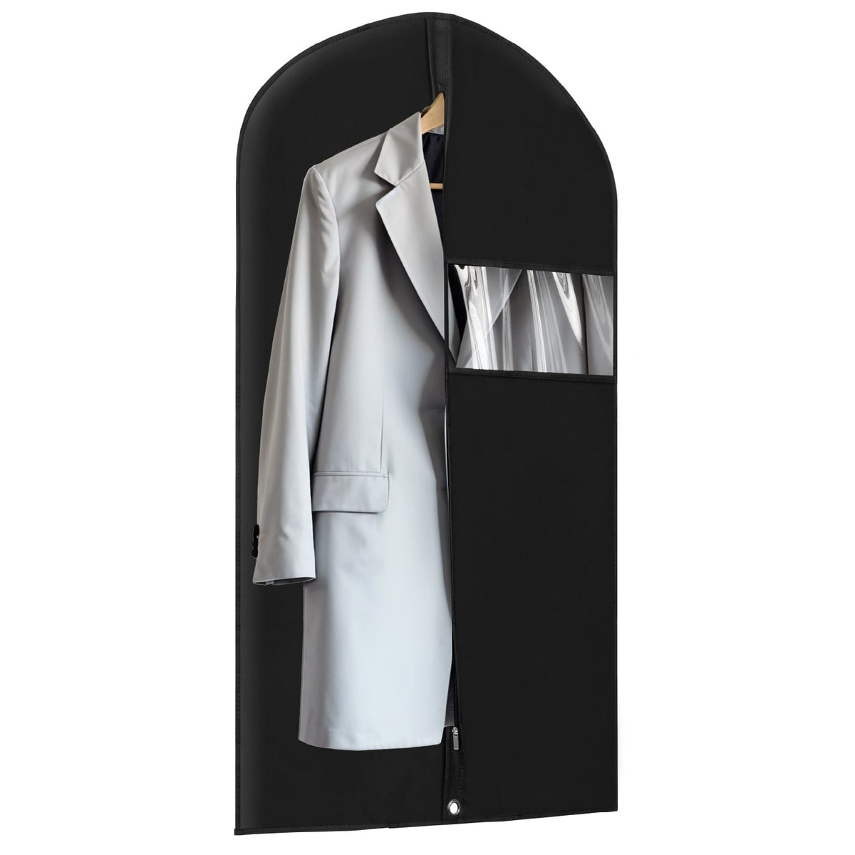 Mber - 1 Pack Garment Bags For Travel 47", Slim Zipper Suit Bag Travel, Garment Bags For Hanging Clothes with Clear Slot - Black