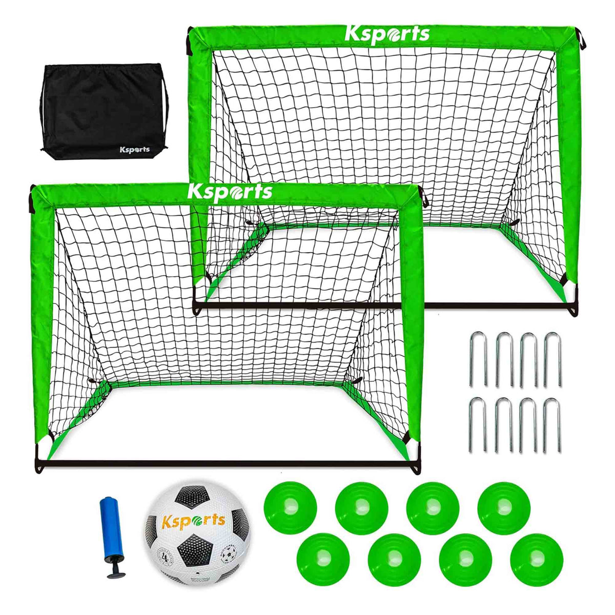 Ksports - Squad Outdoor Portable Soccer Goal Set Kids Training Equipment, 4 x 3' - Green