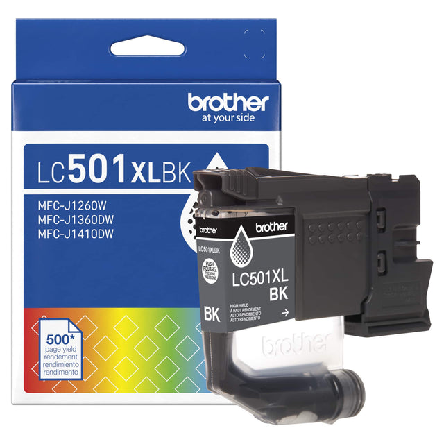 brother at your side LC 501 XLBK MFC-J1260W MFC-J1360DW MFC-J1410DW brother LC501XLBK brother 500* page yield rendement rendimiento rendimento PUSH POUSSEZ RESON PESSON LC501XL BK HIGH YELO i HALE RENDEMENT BK ALTO ALTO RENOMIENTO RENDIMENTO