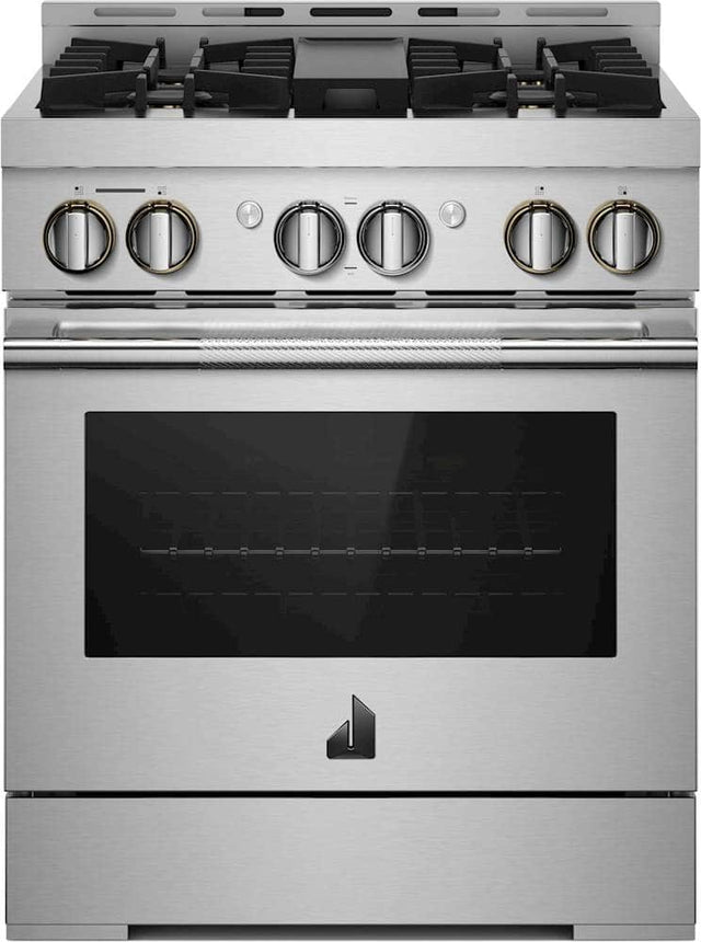 Front. JennAir - RISE 4.1 Cu. Ft. Self-Cleaning Freestanding Gas Convection Range - Stainless Steel.