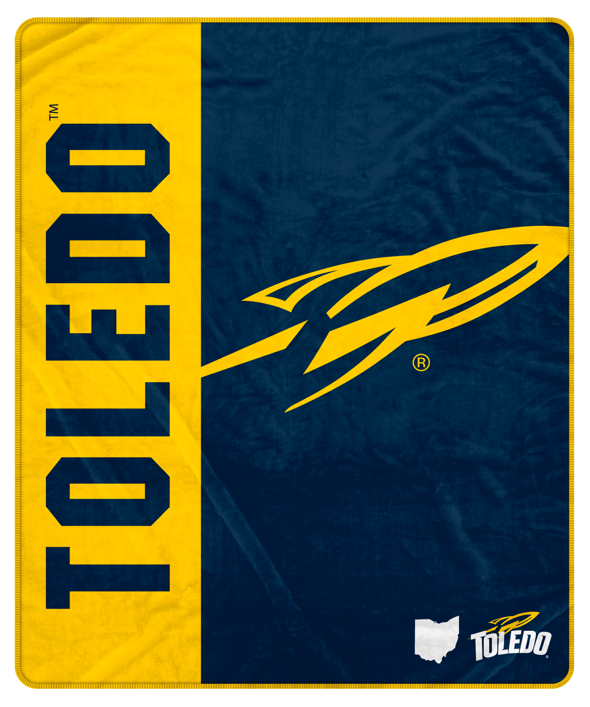 Pegasus - Toledo Rockets 50" x 60" Endzone Ultra Soft Throw Blanket - Multicolor
