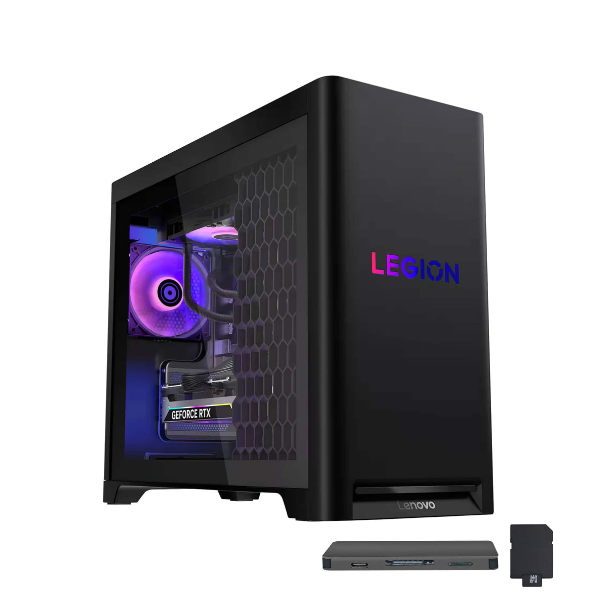 Lenovo - Upgraded - Legion T5 Gaming Desktop,Intel Ultra 7 265F,GeForce RTX 5060Ti,32GB DDR5,1TB SSD+1TB Dock Set,Win 11 Pro - Black