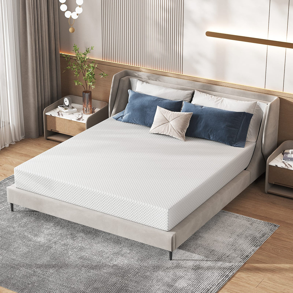 Brick Attic - 12"Mattress in a Box, Cooling Gel Memory Foam Mattress Medium Firm for Comfort Sleep and Pressure Relief - White