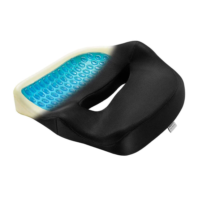 Front. Mount-It! - Ergo Collection Premium Comfort Seat Cushion with Memory Foam & Cooling Gel for Posture & Pressure Relief, Black - Black.