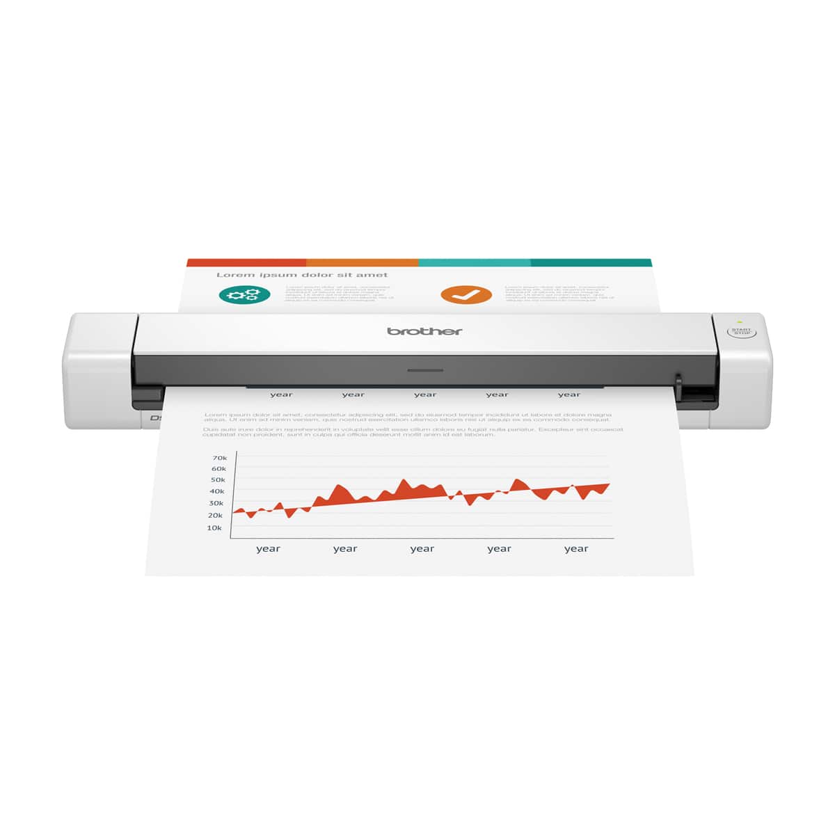 Brother - DS-640 Compact Mobile Document Scanner - White
