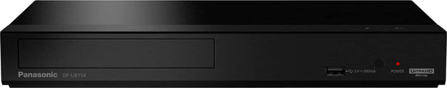 Front. Panasonic - 4K Ultra HD Dolby Atmos Audio DVD/CD/3D Blu-Ray Player, DP-UB154P-K - Black.
